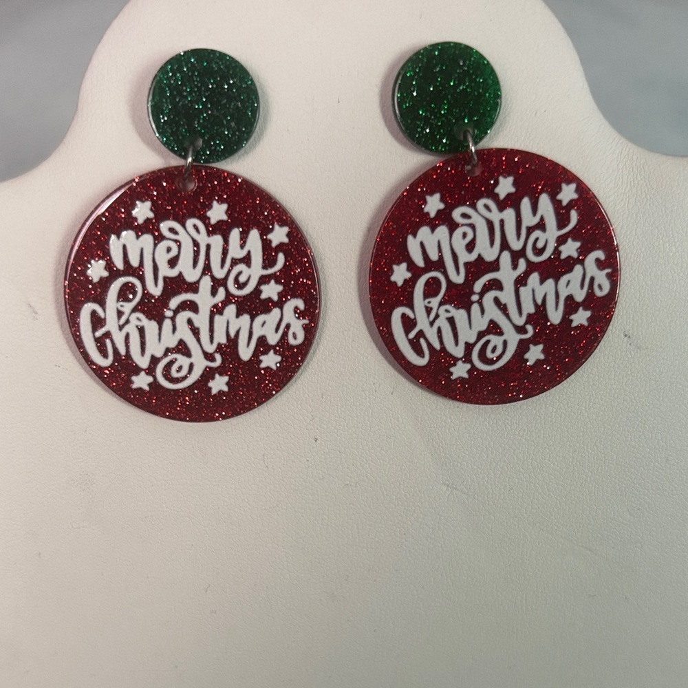 Festive Merry Christmas Earrings